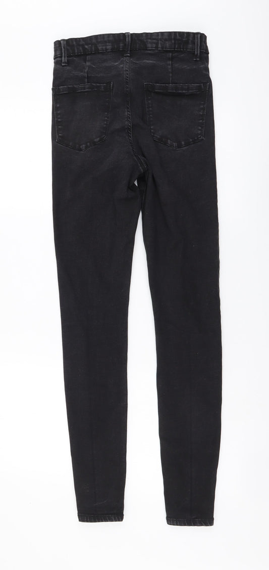 Denim & Co. Womens Grey Cotton Skinny Jeans Size 10 L30 in Regular Button
