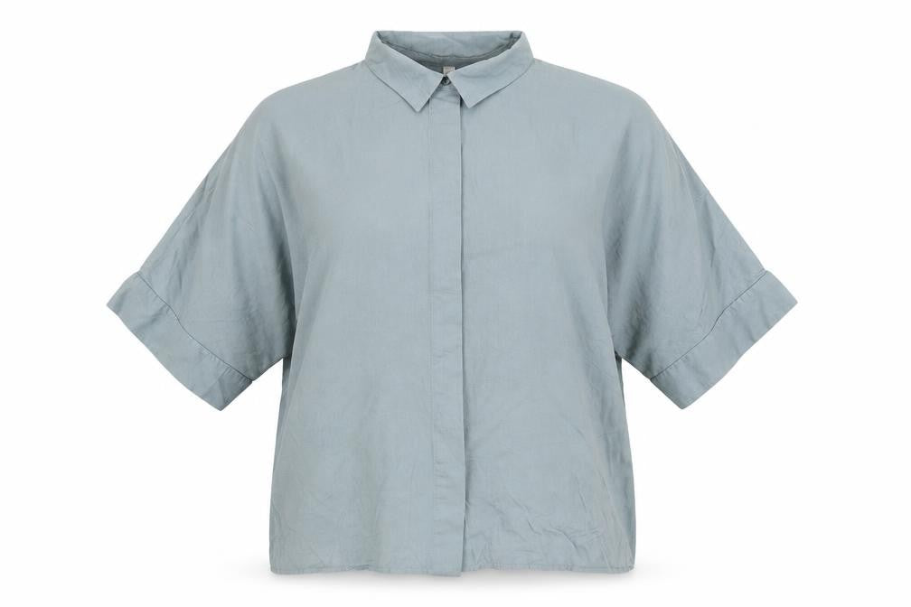 H&M Womens Green Polyester Basic Button-Up Size XS Collared