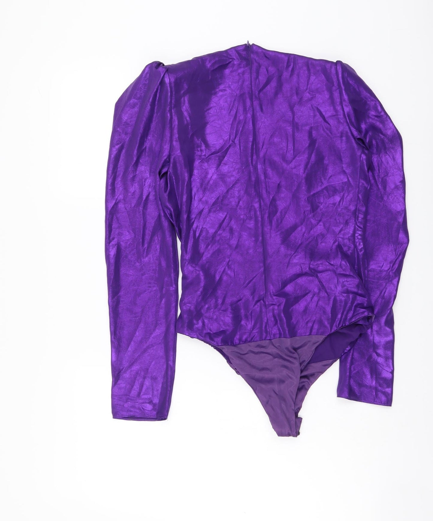 Zara Womens Purple Polyester Bodysuit One-Piece Size XS Snap