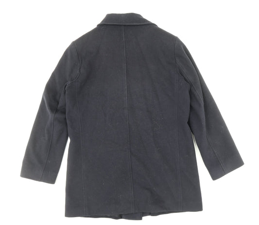Marks and Spencer Womens Black Pea Coat Coat Size 14 Button