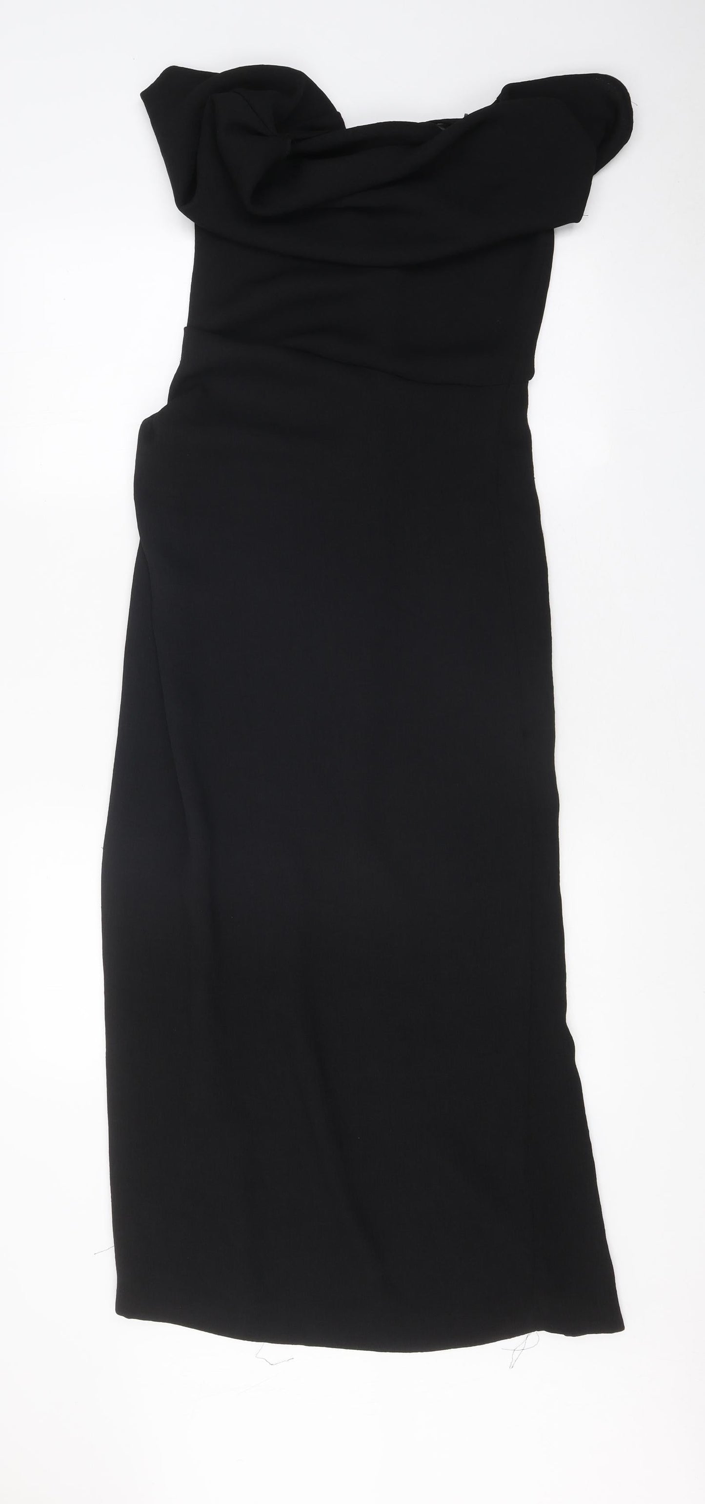 Zara Womens Black Polyester A-Line Size S Sweetheart Zip