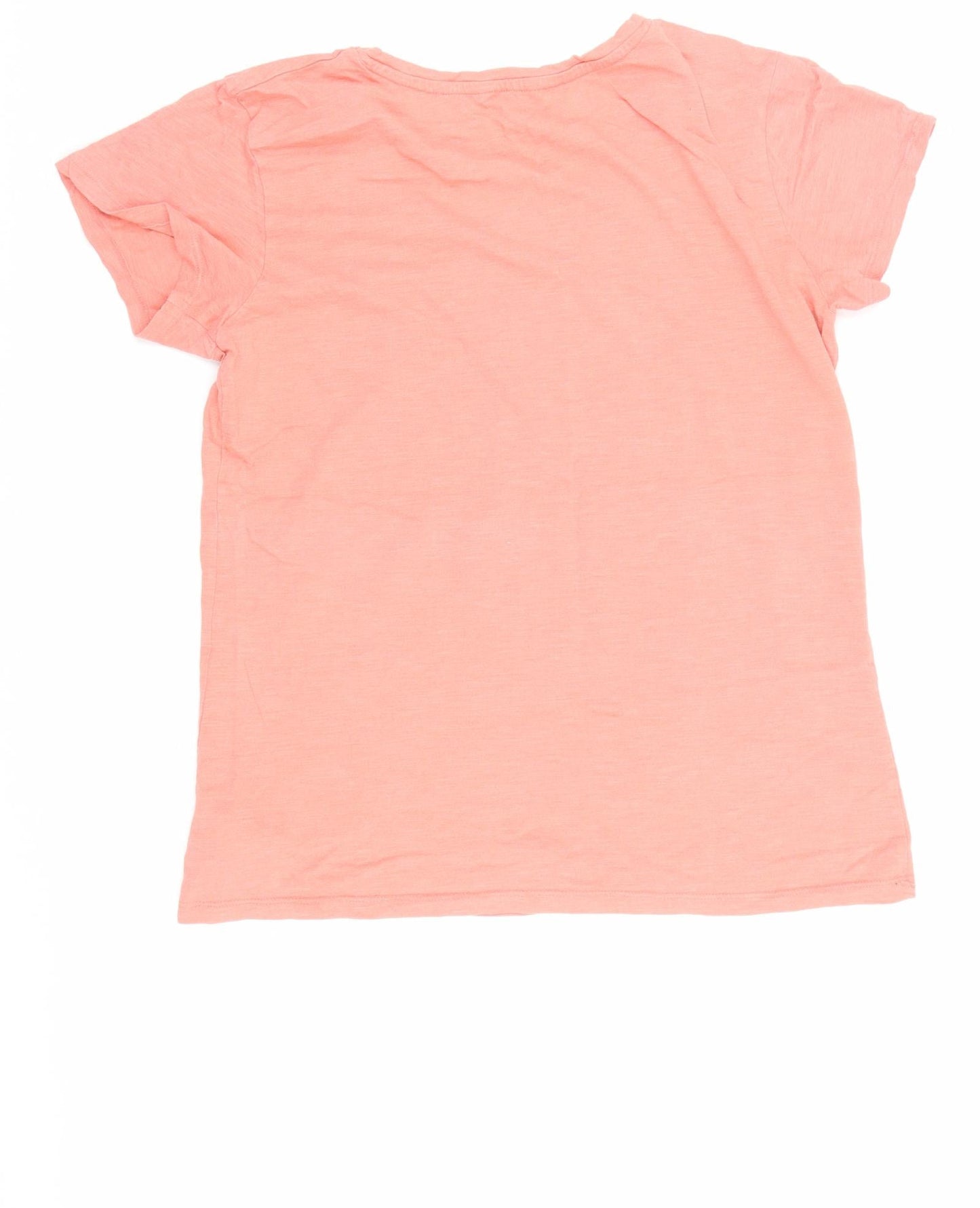 South Womens Pink Cotton Basic T-Shirt Size 12 Round Neck