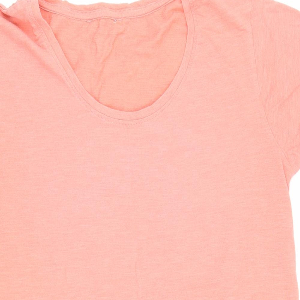 South Womens Pink Cotton Basic T-Shirt Size 12 Round Neck