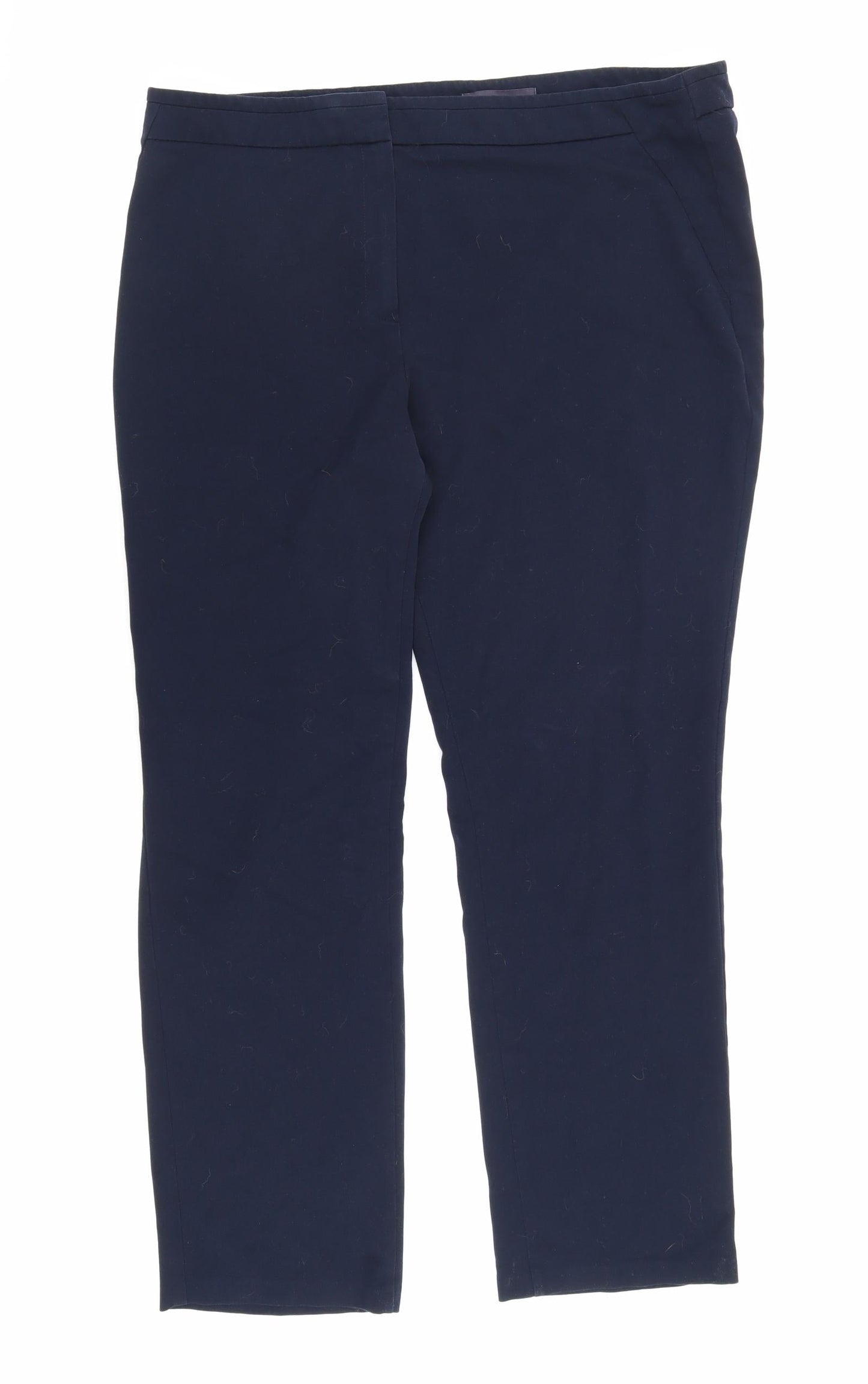 Marks and Spencer Womens Blue Polyester Bloomer Trousers Size 18 L29 in Slim Hook & Eye