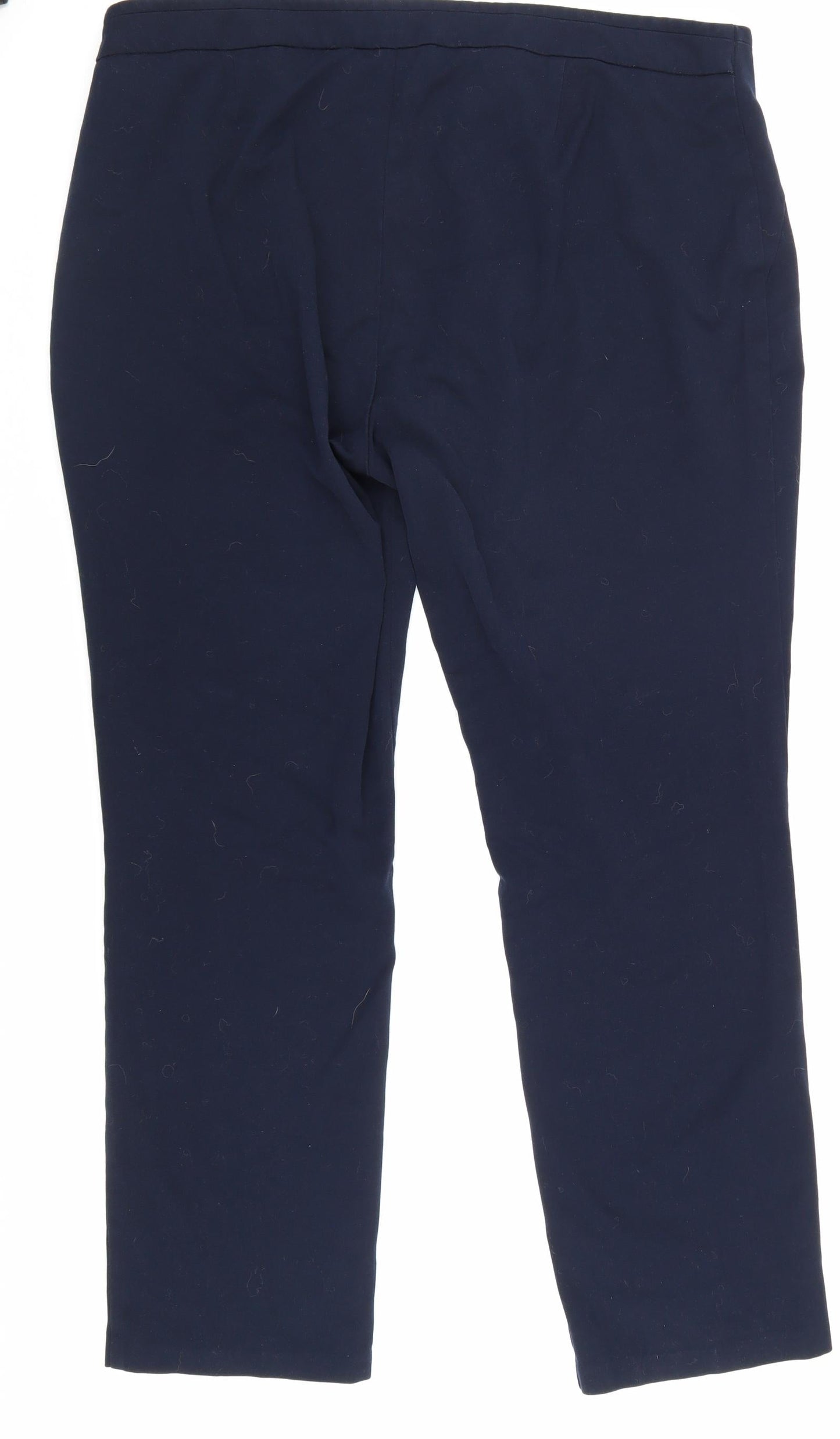 Marks and Spencer Womens Blue Polyester Bloomer Trousers Size 18 L29 in Slim Hook & Eye