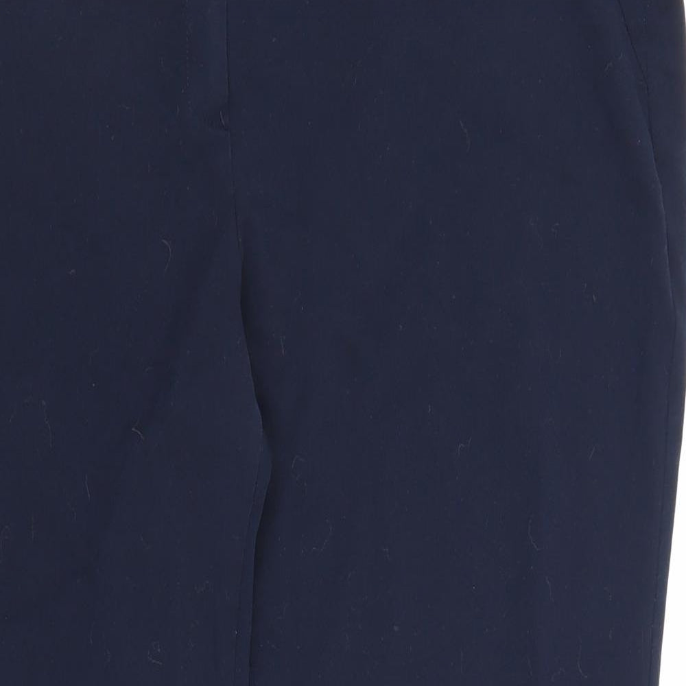 Marks and Spencer Womens Blue Polyester Bloomer Trousers Size 18 L29 in Slim Hook & Eye