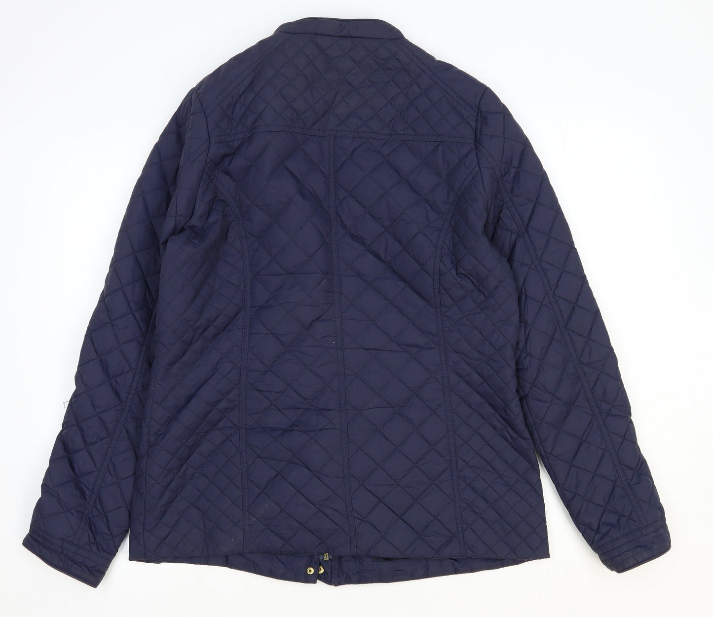 South Womens Blue Quilted Coat Size 14 Zip