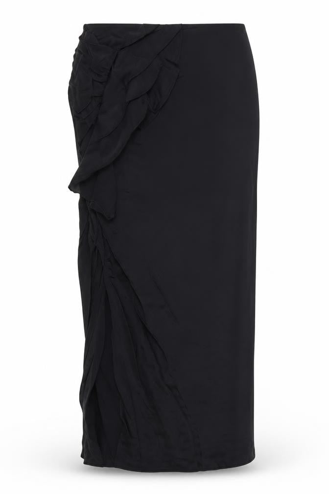 Zara Womens Black Polyester Straight & Pencil Skirt Size M Zip
