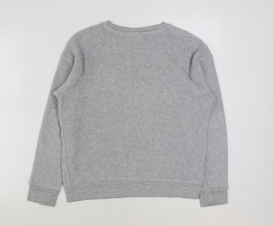 Topshop Womens Grey Polyester Pullover Sweatshirt Size 6 Pullover