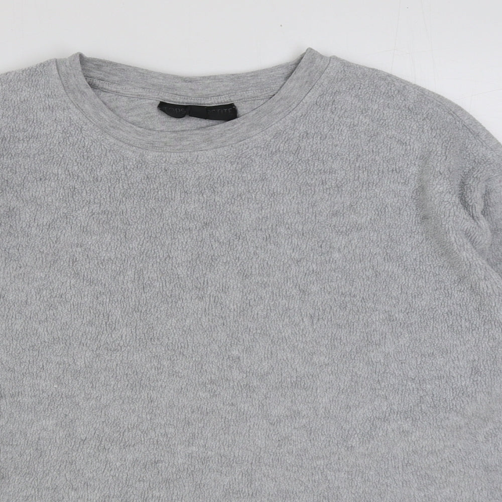 Topshop Womens Grey Polyester Pullover Sweatshirt Size 6 Pullover