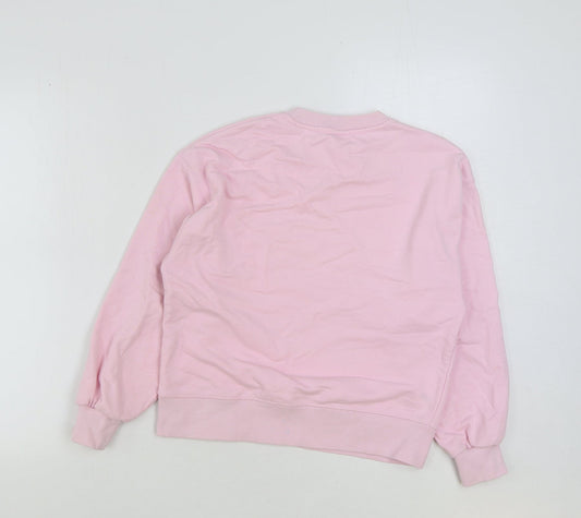 Zara Girls Pink Cotton Pullover Sweatshirt Size 11-12 Years Pullover - Surf
