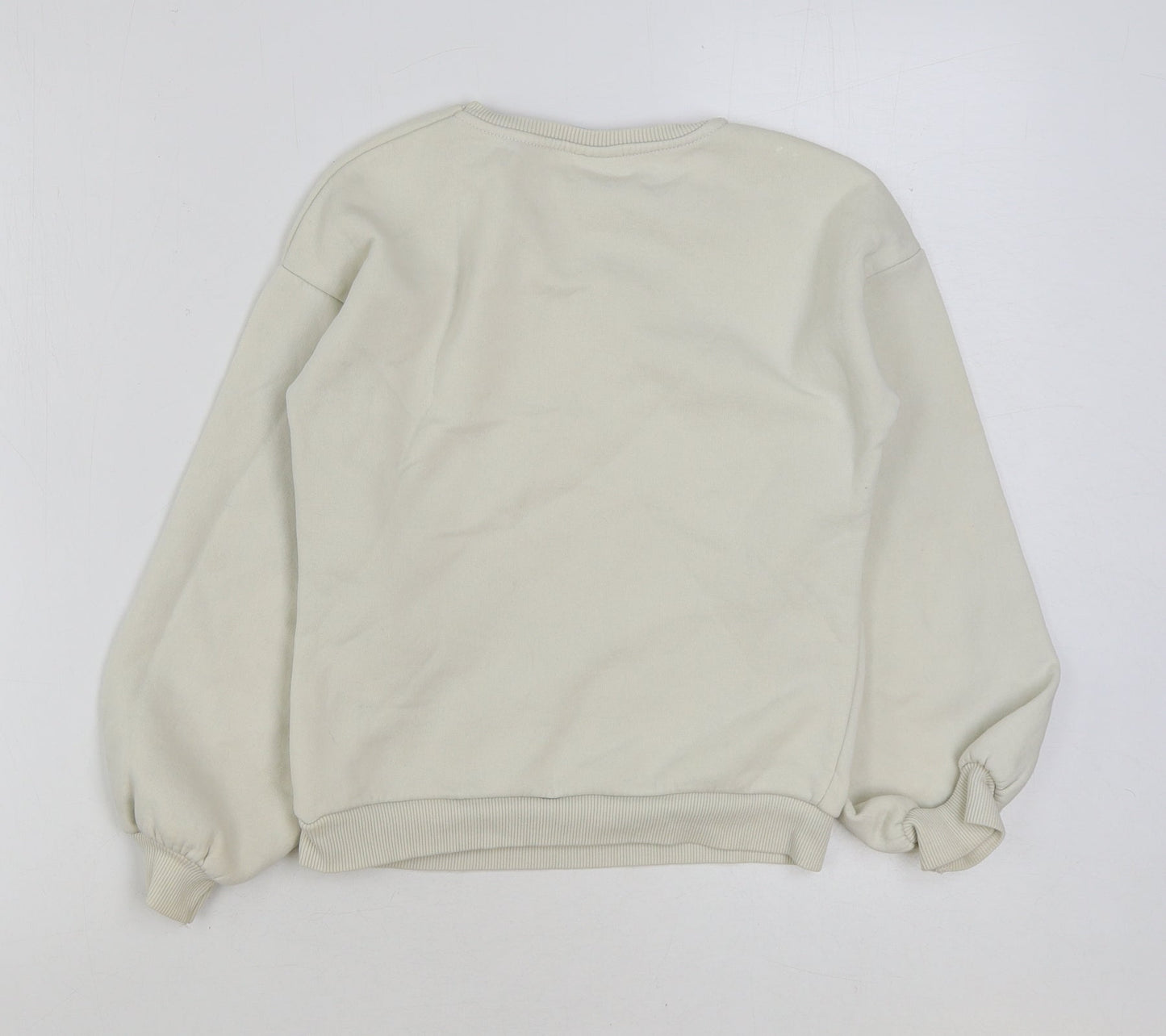 Matalan Girls White Cotton Pullover Sweatshirt Size 10 Years Pullover - Influencer
