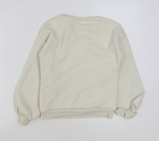 Matalan Girls White Cotton Pullover Sweatshirt Size 10 Years Pullover - Influencer