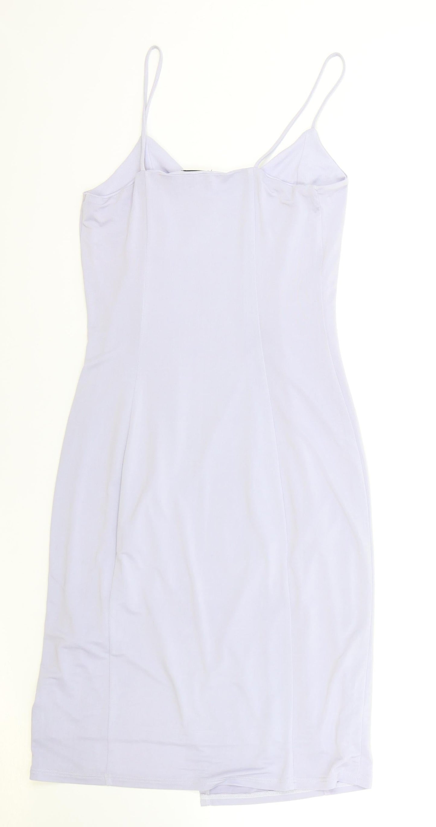 River Island Womens Purple Viscose Bodycon Size 6 V-Neck Pullover