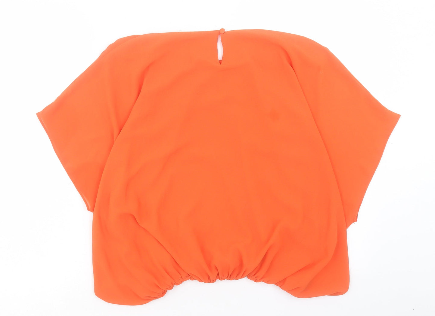 Apricot Womens Orange Polyester Basic T-Shirt Size 8 Boat Neck