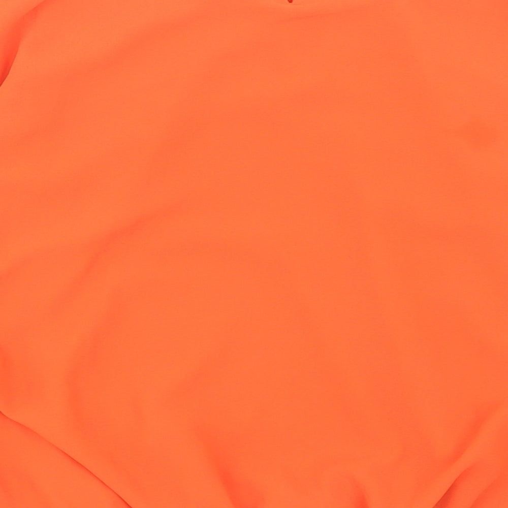 Apricot Womens Orange Polyester Basic T-Shirt Size 8 Boat Neck