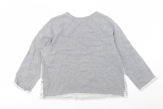 Matalan Womens Grey Cotton Pullover Sweatshirt Size 14 Pullover