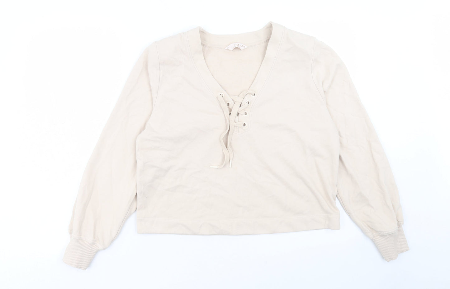 Marks and Spencer Womens Beige Cotton Pullover Sweatshirt Size M Pullover