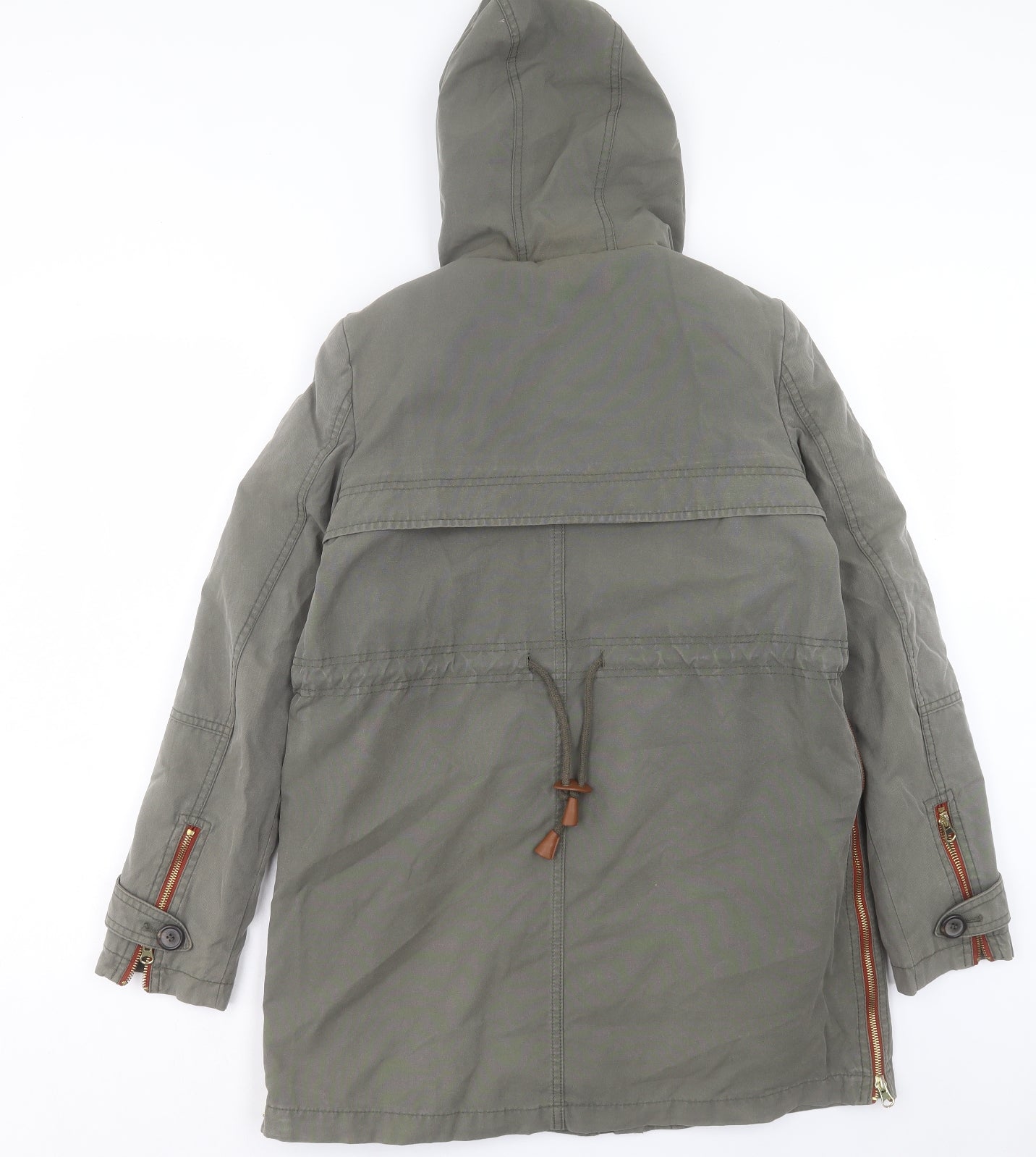 Zara Womens Green Jacket Coat Size XS Zip