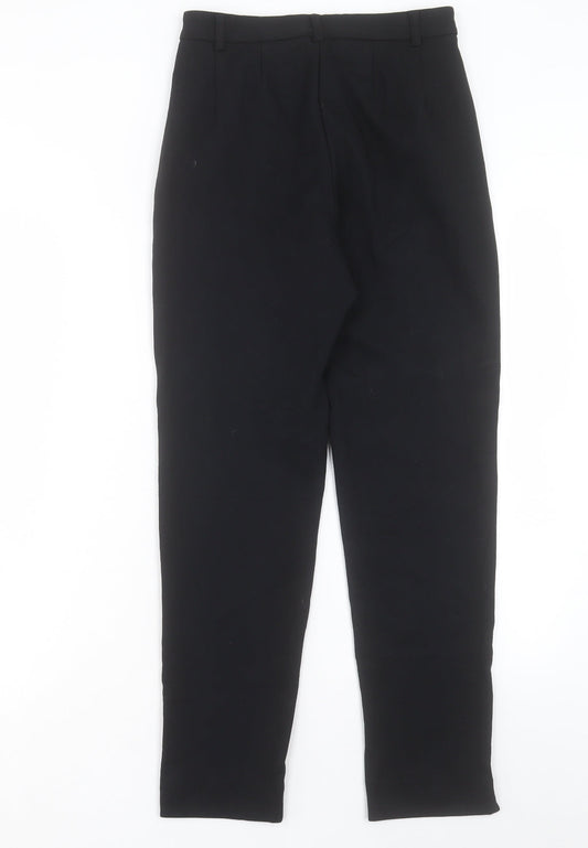 Marks and Spencer Womens Black Viscose Trousers Size 8 L30 in Slim Hook & Eye