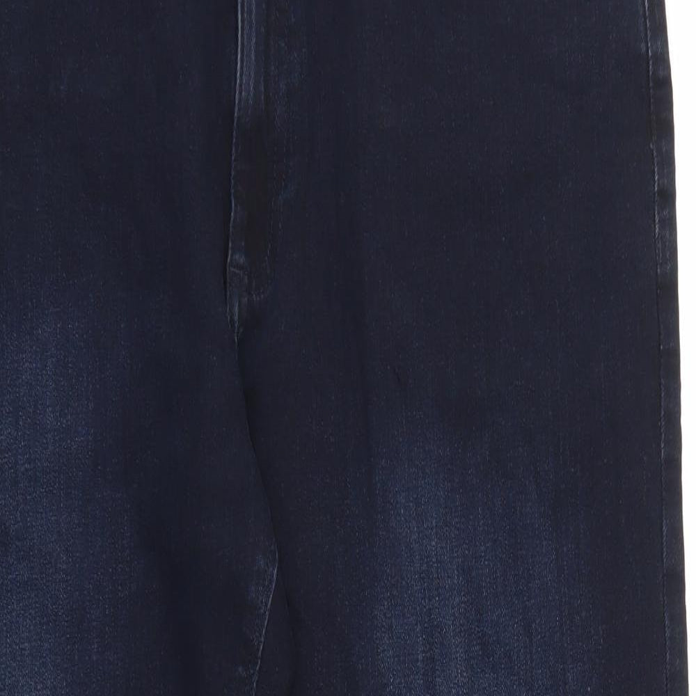 Marks and Spencer Womens Blue Cotton Straight Jeans Size 36 in L31 in Regular Zip