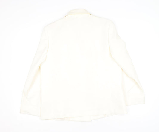 St Michael Womens Silver Jacket Blazer Size 12 Button