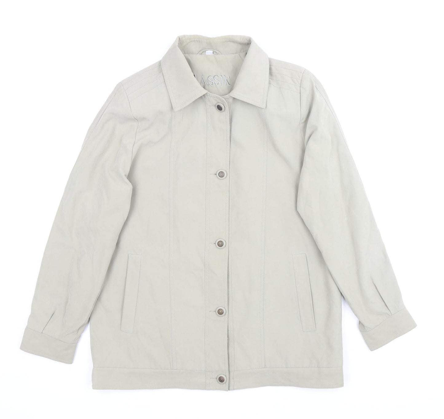 Klassik Womens Beige Jacket Size 10 Button