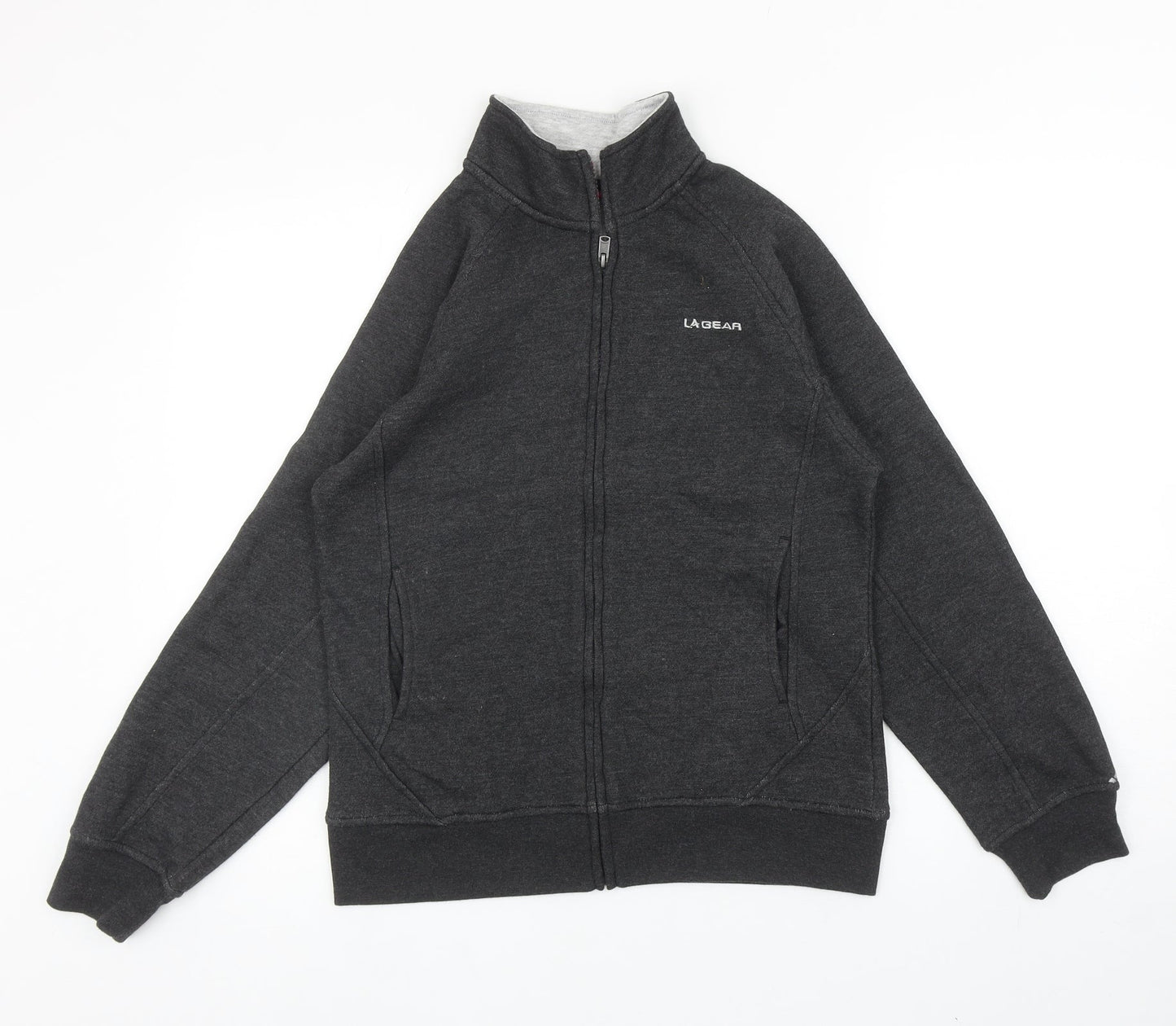 LA Gear Womens Grey Cotton Full Zip Sweatshirt Size 10 Zip