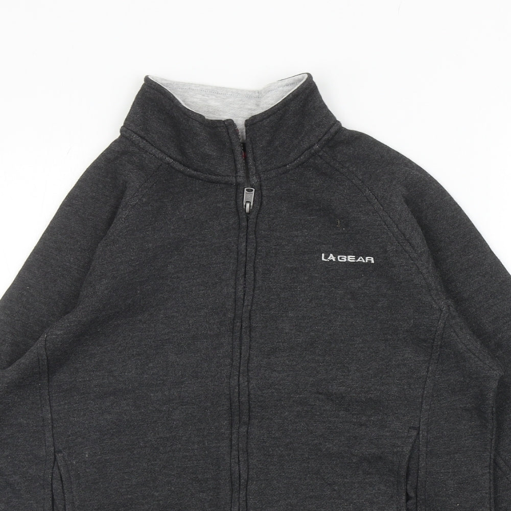 LA Gear Womens Grey Cotton Full Zip Sweatshirt Size 10 Zip