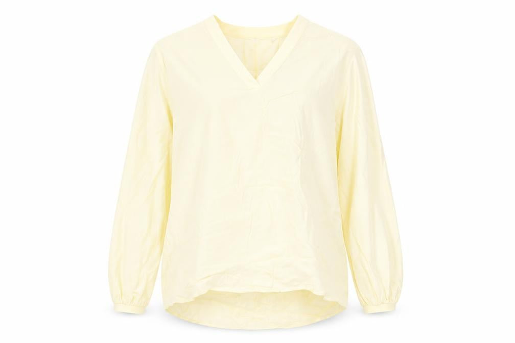 Marks and Spencer Womens Yellow Viscose Basic T-Shirt Size 14 V-Neck