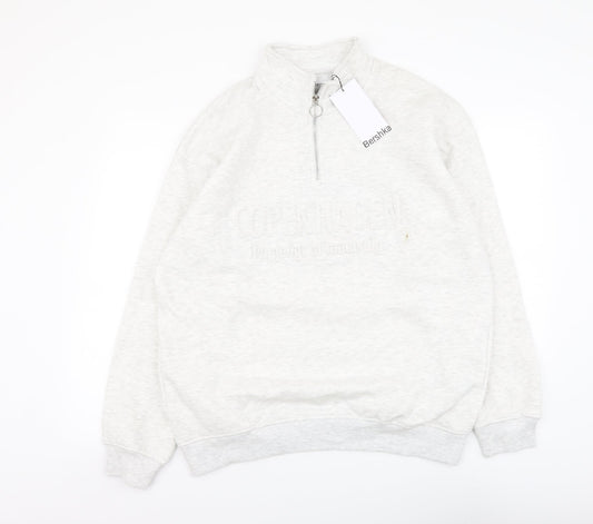Bershka Mens Grey Cotton Pullover Sweatshirt Size M - Copenhagen