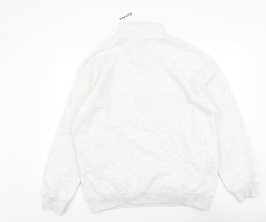 Bershka Mens Grey Cotton Pullover Sweatshirt Size M - Copenhagen