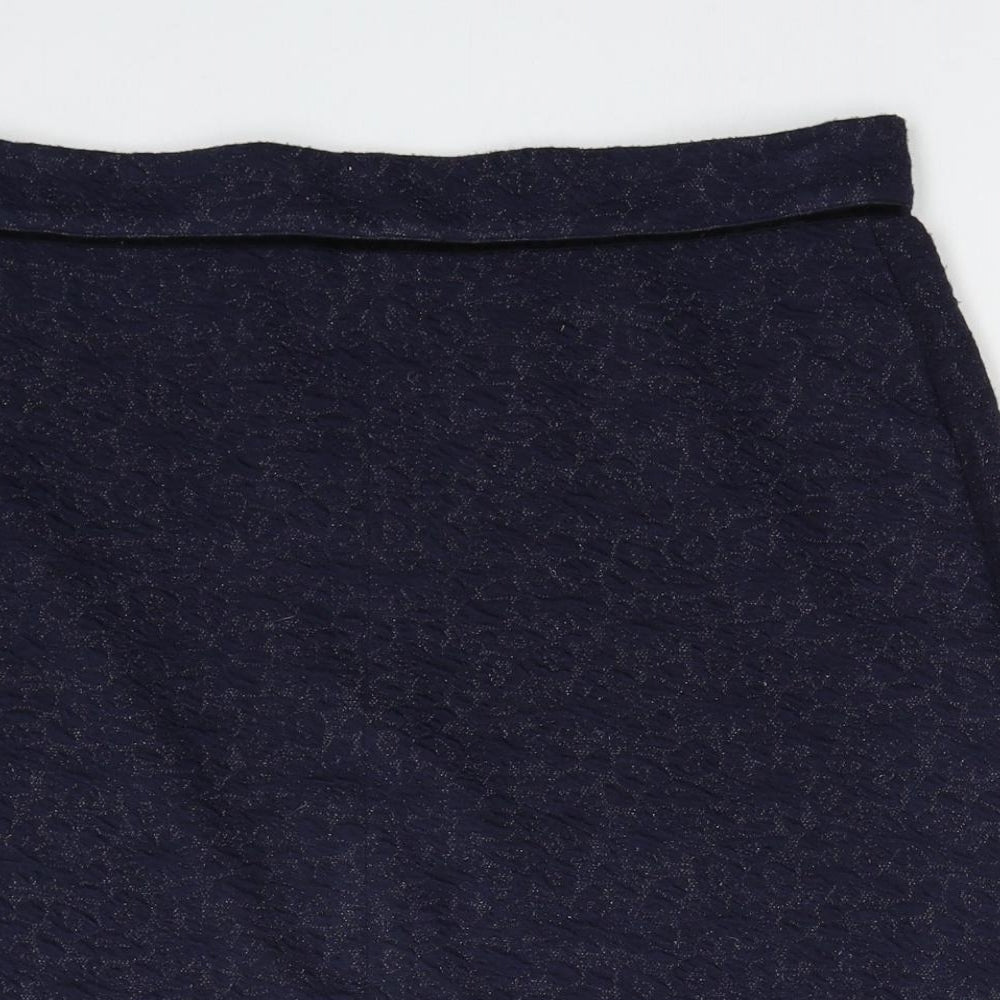 Dickins & Jones Womens Blue Polyester A-Line Skirt Size 14 Zip
