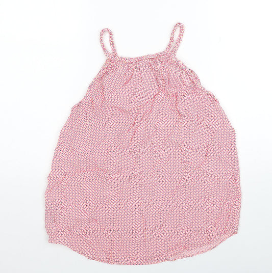 Gap Womens Pink Geometric Viscose Camisole Tank Size M Round Neck