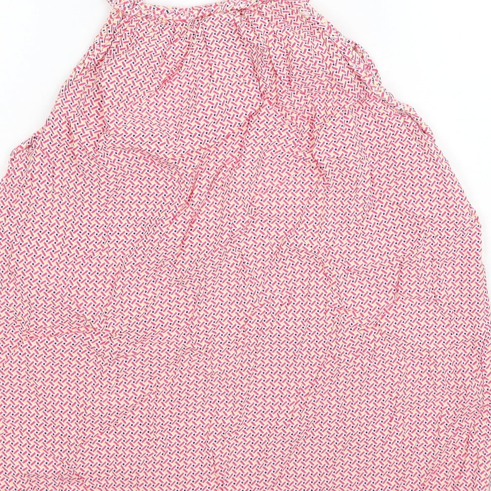 Gap Womens Pink Geometric Viscose Camisole Tank Size M Round Neck