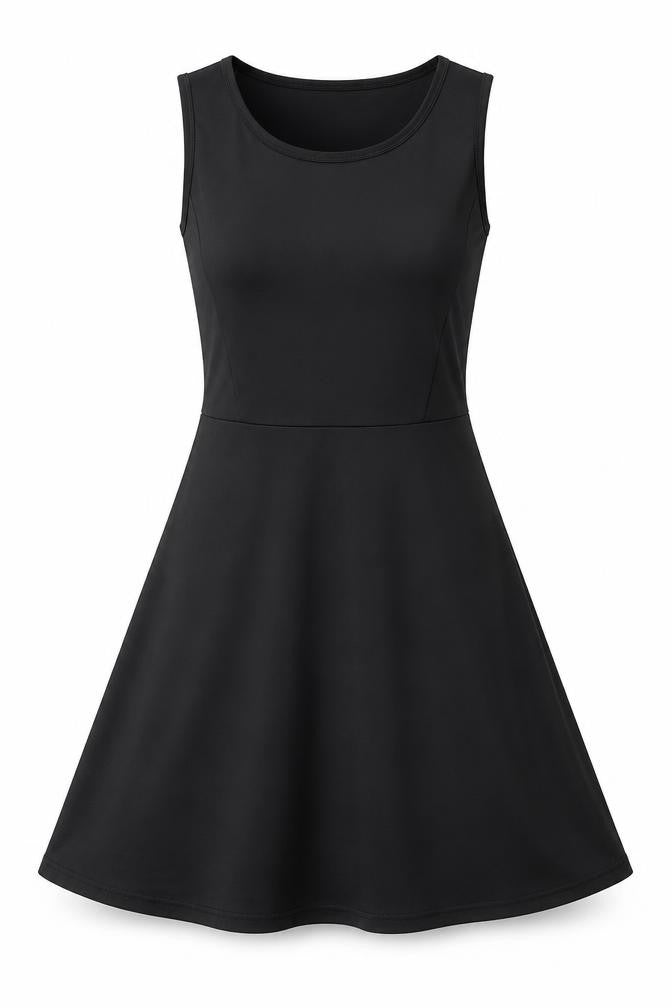 Preworn Womens Black Polyester Fit & Flare Size M Scoop Neck Pullover