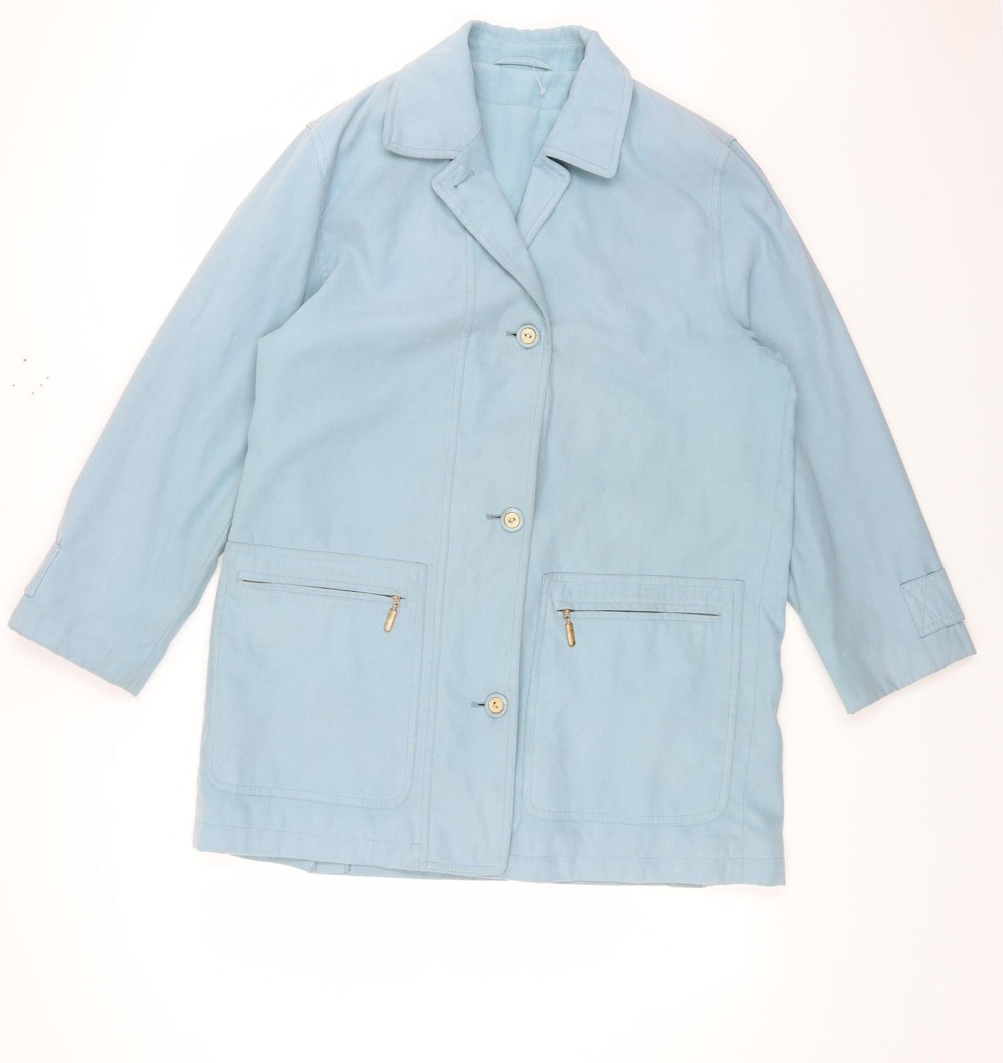 Preworn Womens Blue Jacket Size 8 Button