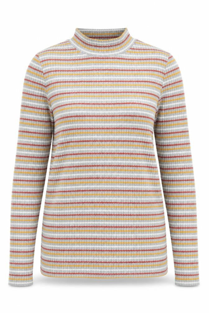 Papaya Womens Multicoloured Striped Polyester Basic Blouse Size 18 Mock Neck