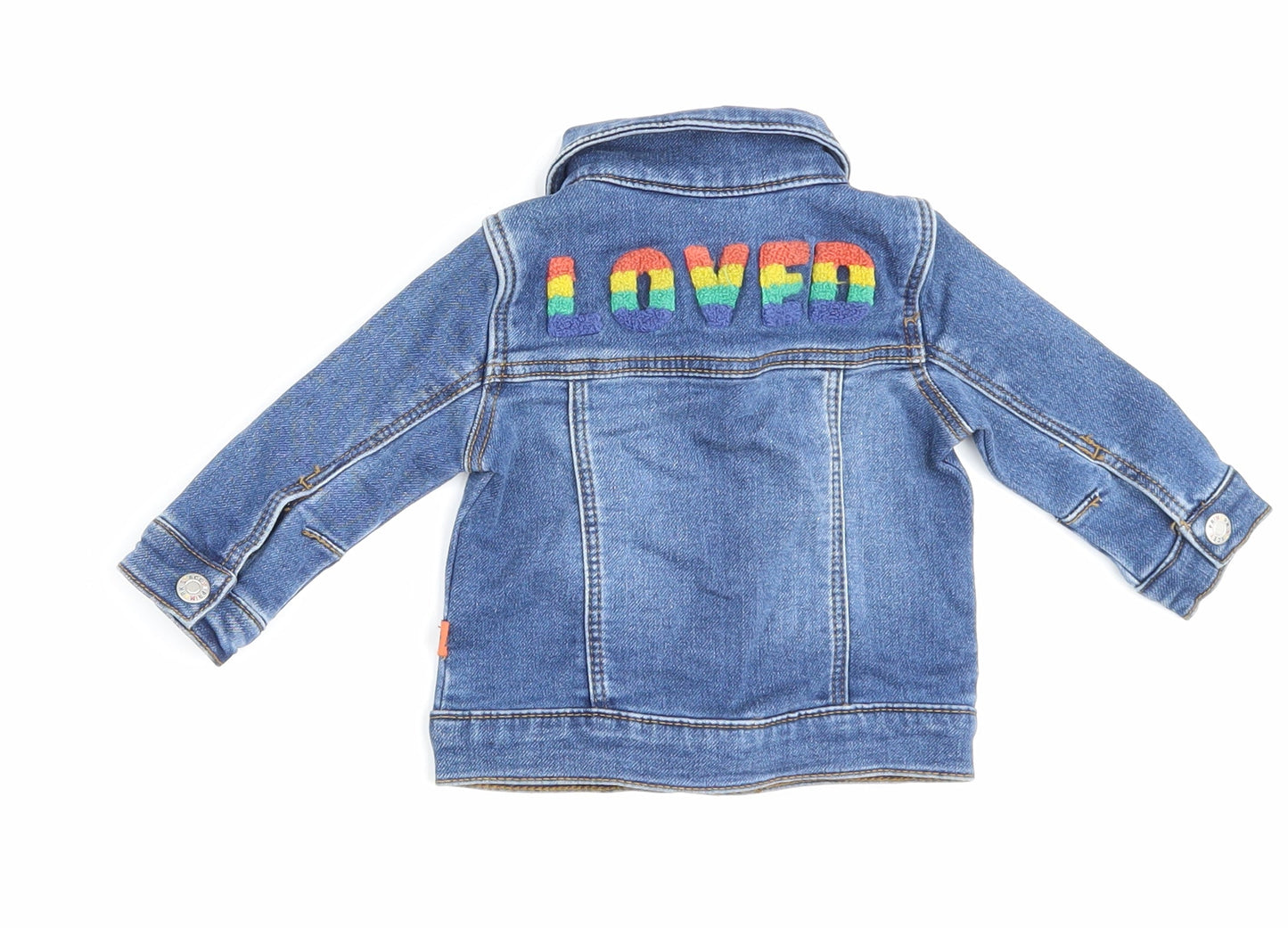 Primark Blue Basic Jacket Jacket Size 3-6 Months Button - Rainbow Loved