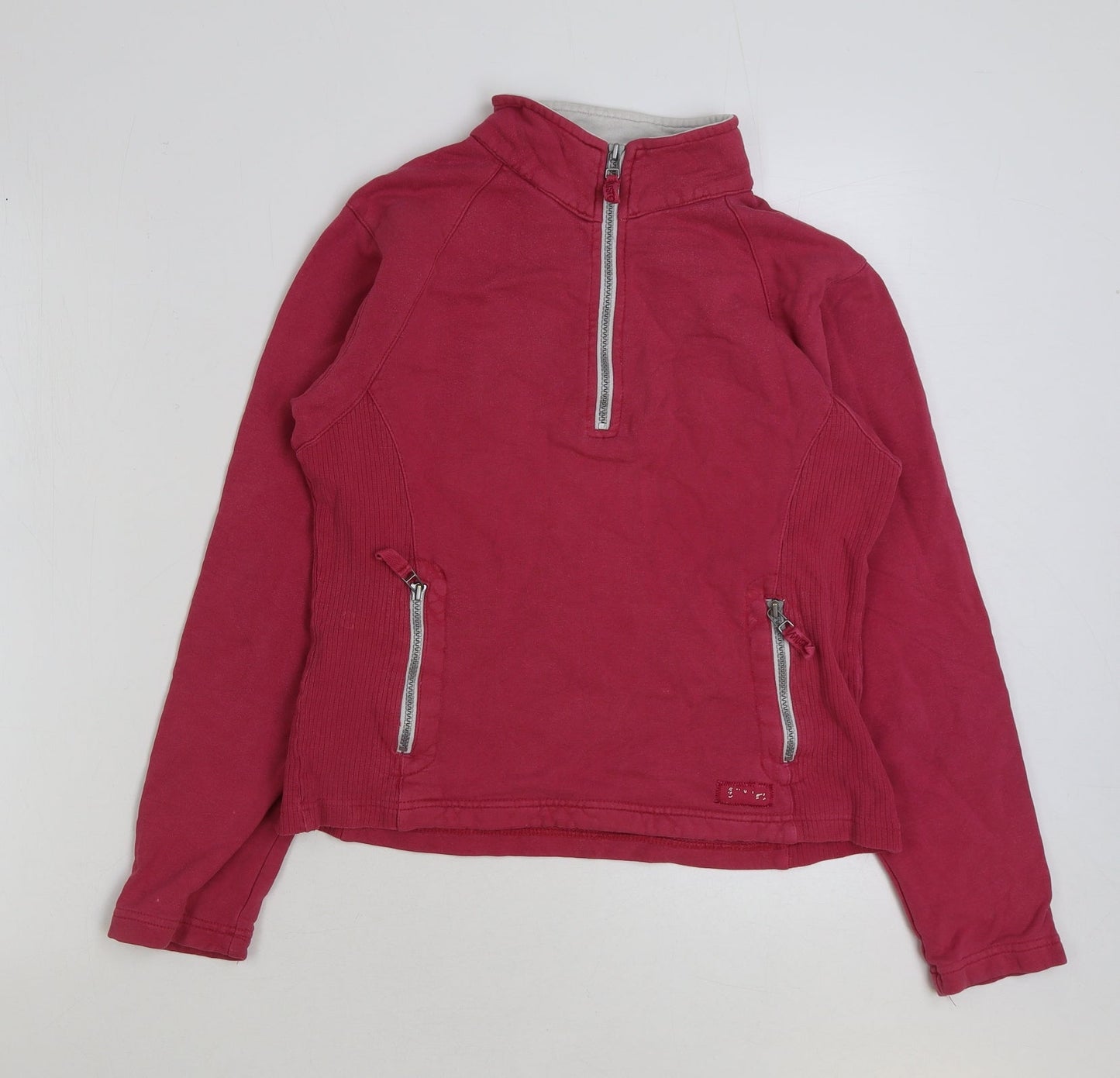 Musio Womens Pink Cotton Pullover Sweatshirt Size 10 Zip