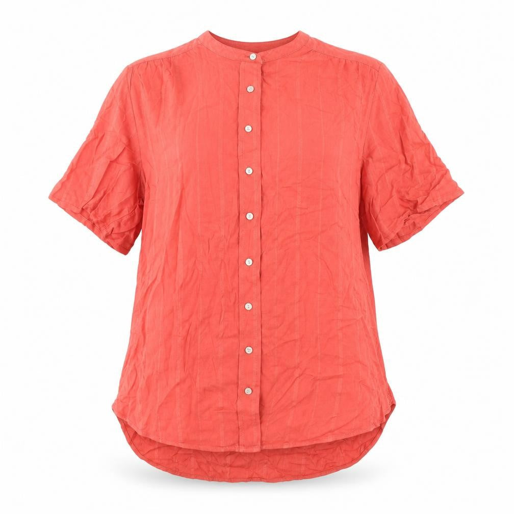 Marks and Spencer Womens Red Viscose Basic Blouse Size 14 Round Neck