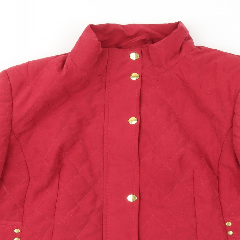 Isle Womens Red Military Jacket Coat Size 16 Zip