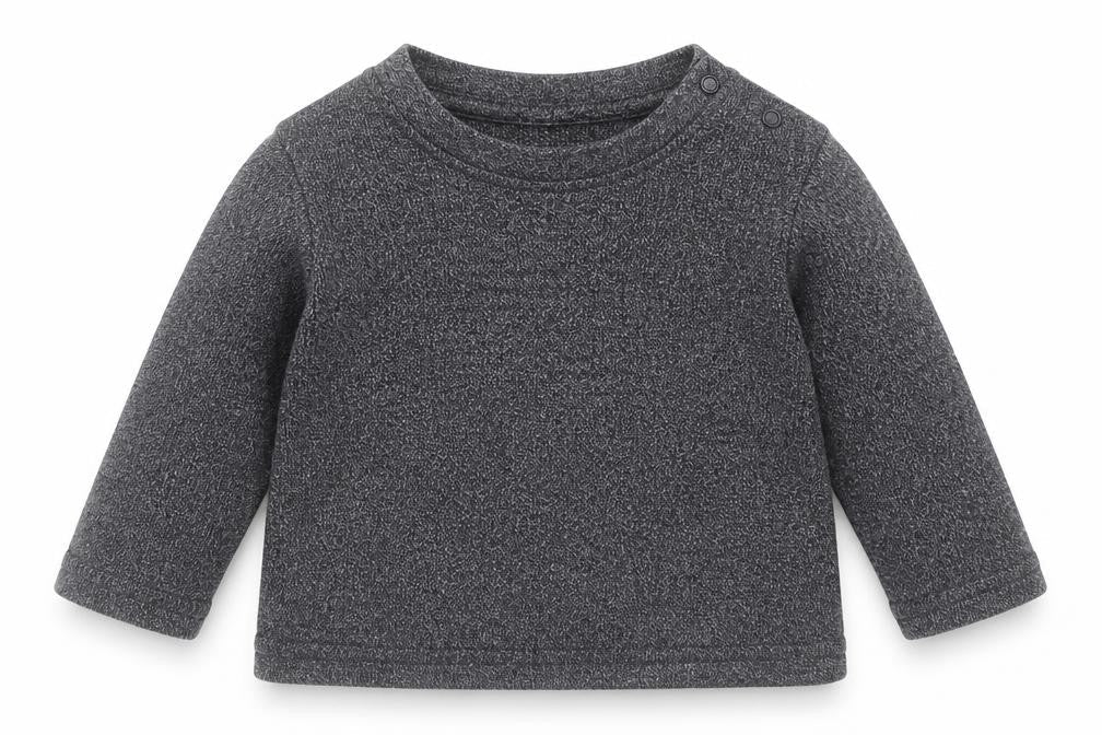 Primark Baby Grey Cotton Basic T-Shirt Size 3-6 Months Crew Neck Snap