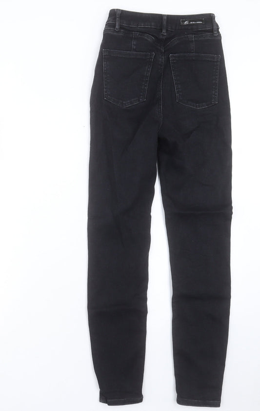 NEXT Womens Black Cotton Skinny Jeans Size 26 in L30 in Regular Button