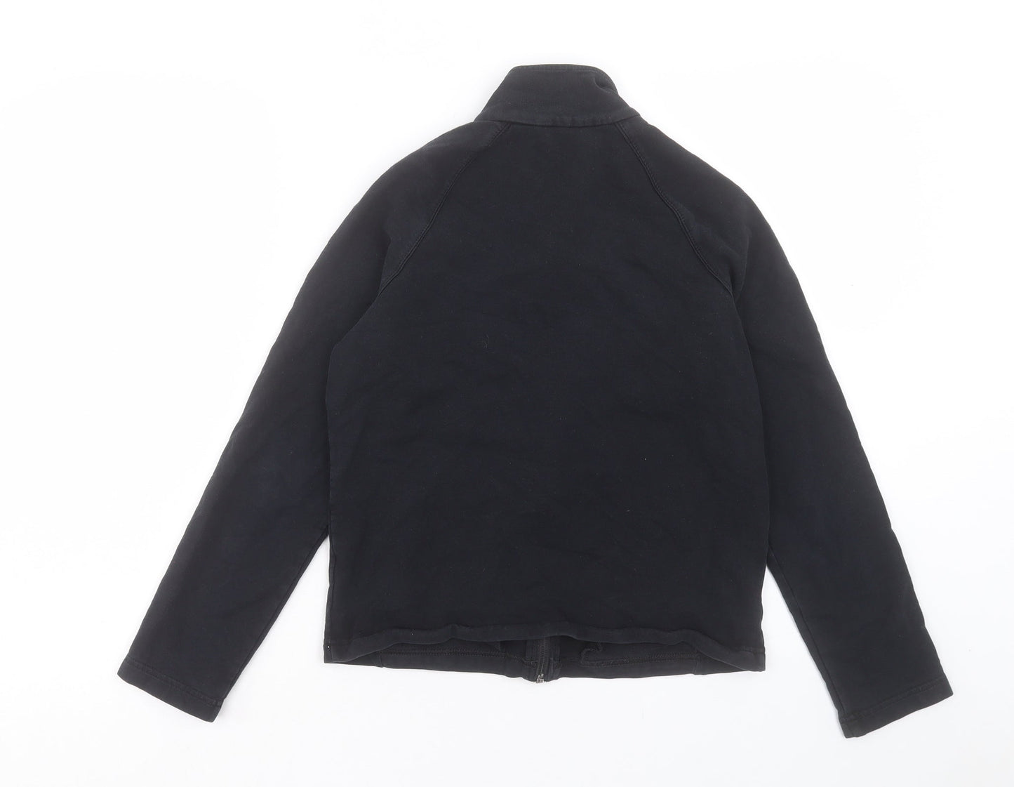 Marks and Spencer Womens Black Cotton Full Zip Sweatshirt Size 10 Zip