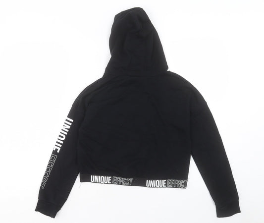 LC Waikiki Girls Black Cotton Pullover Hoodie Size 11-12 Years Pullover - Unique Effect