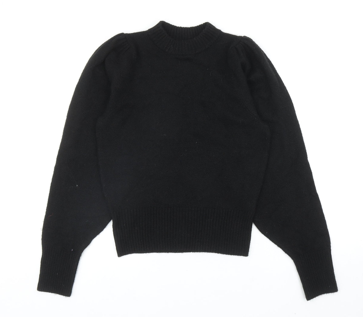 Preworn Womens Black Mock Neck Acrylic Pullover Jumper Size XS