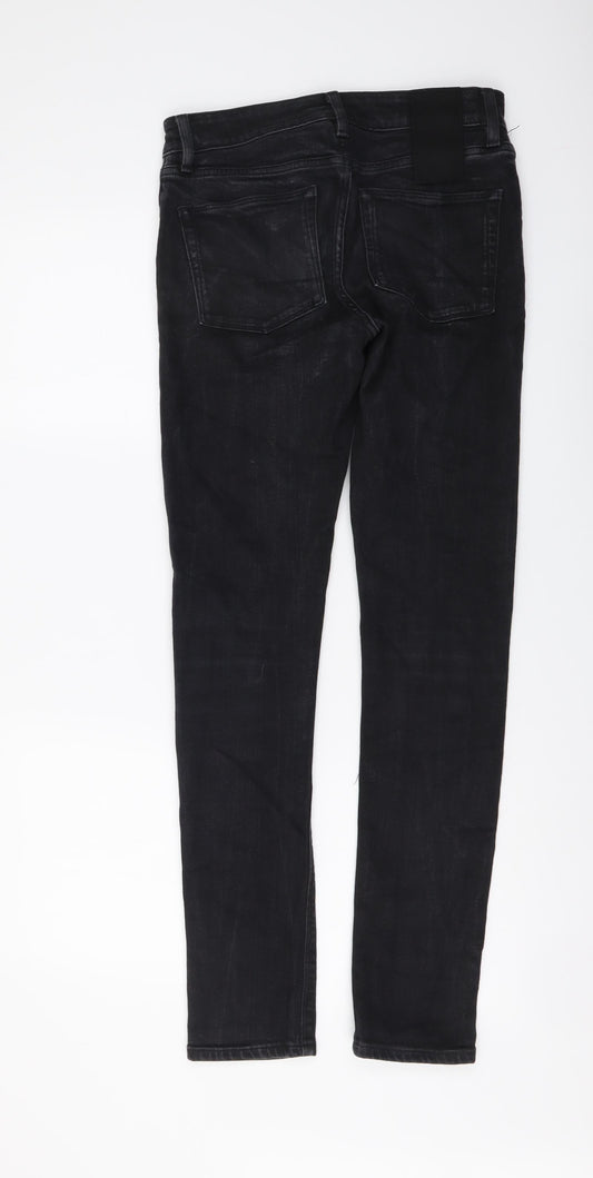 Preworn Womens Black Cotton Skinny Jeans Size 28 in L30 in Regular Button