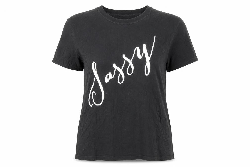 Love Womens Black 100% Cotton Basic T-Shirt Size S Round Neck - Sassy