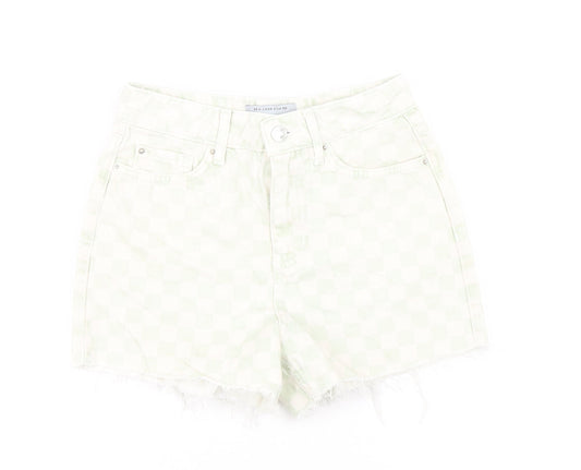 New Look Girls Multicoloured Check Polyester Mom Shorts Size 11 Years L3 in Regular Zip - Raw Hem
